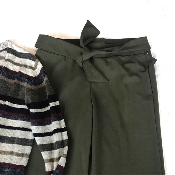 WIDE LEG PULL-ON PANT WITH SASH TIE BELT - Picture 4 of 4